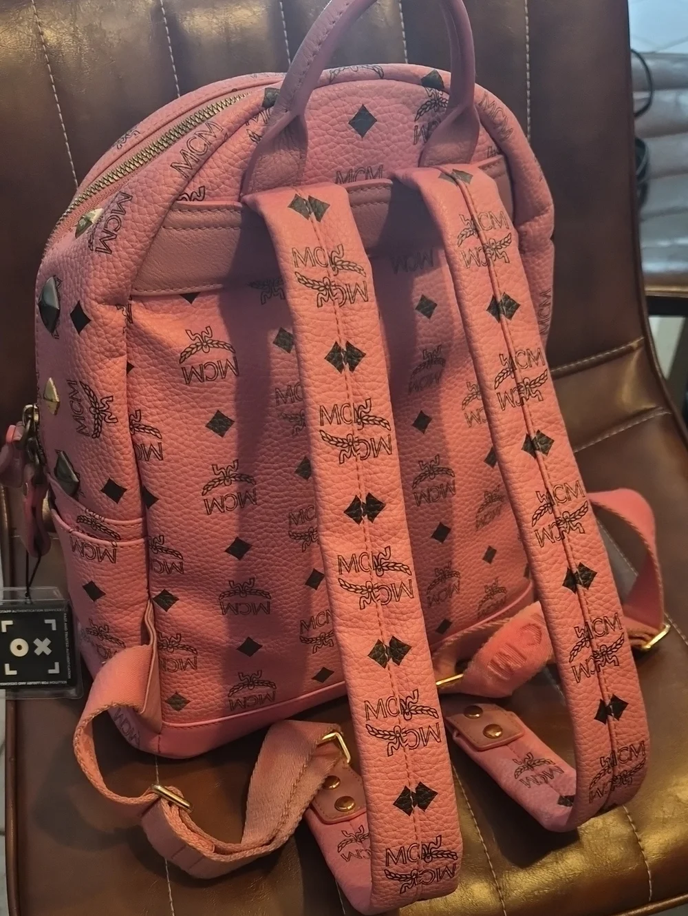 MCM Pink Leather Backpack